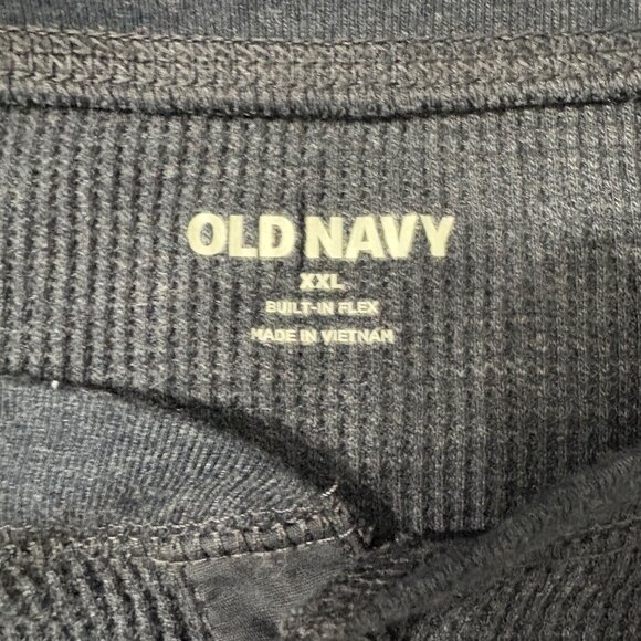 Mens Old Navy XXL Navy Waffle Knit Long Sleeve Henley Shirt Built-In Flex - Picture 5 of 9